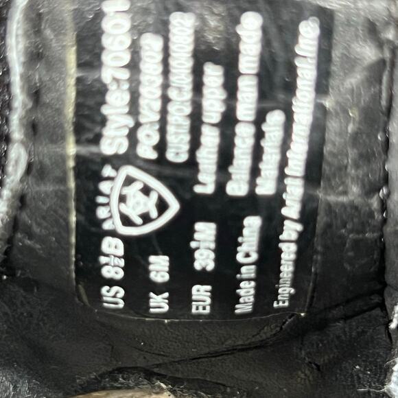 Ariat Women’s Telluride Zip H2O Black Leather Zip Paddock Boot Size US 8.5 - Picture 11 of 11